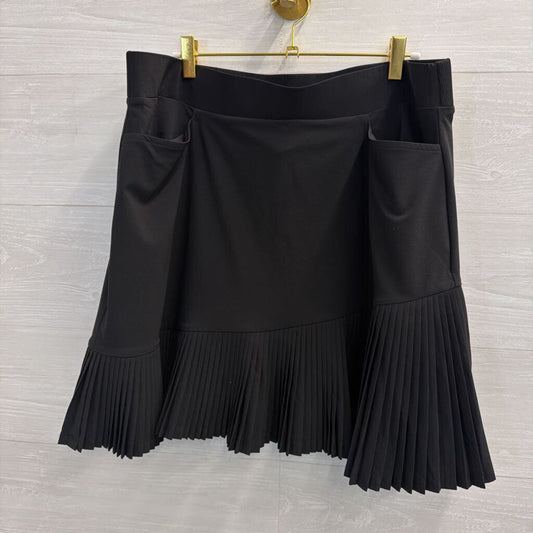 Chicos Black Pleated Hem Skirt With Shorts 14