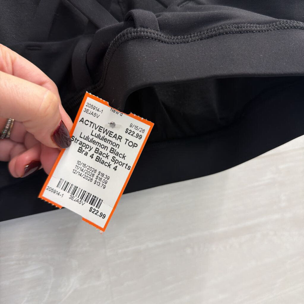 Lululemon Black Strappy Back Sports Bra 4