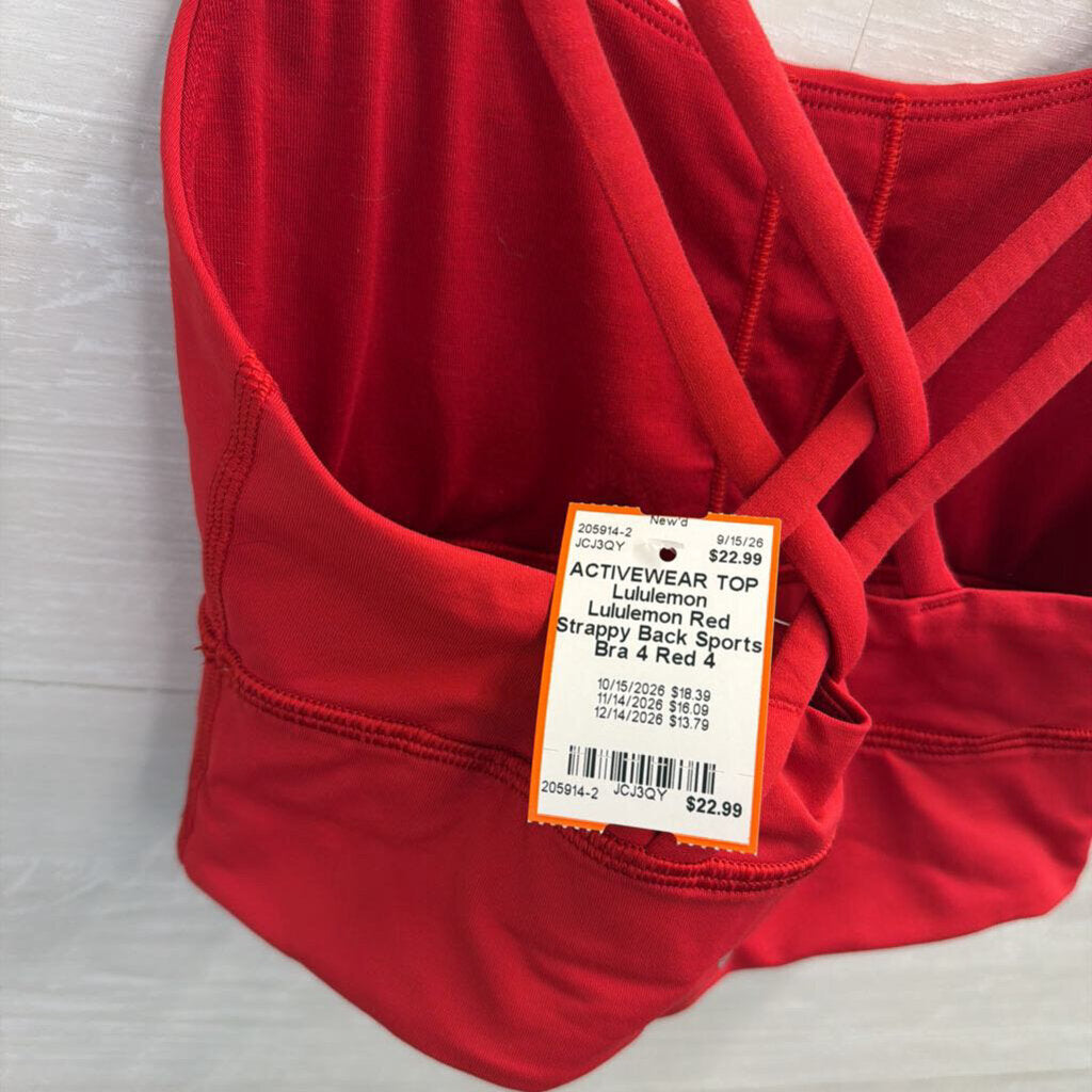 Lululemon Red Strappy Back Sports Bra 4
