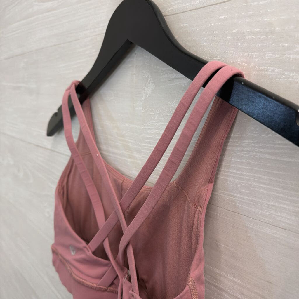 Lululemon Pink Strappy Back Sports Bra 4