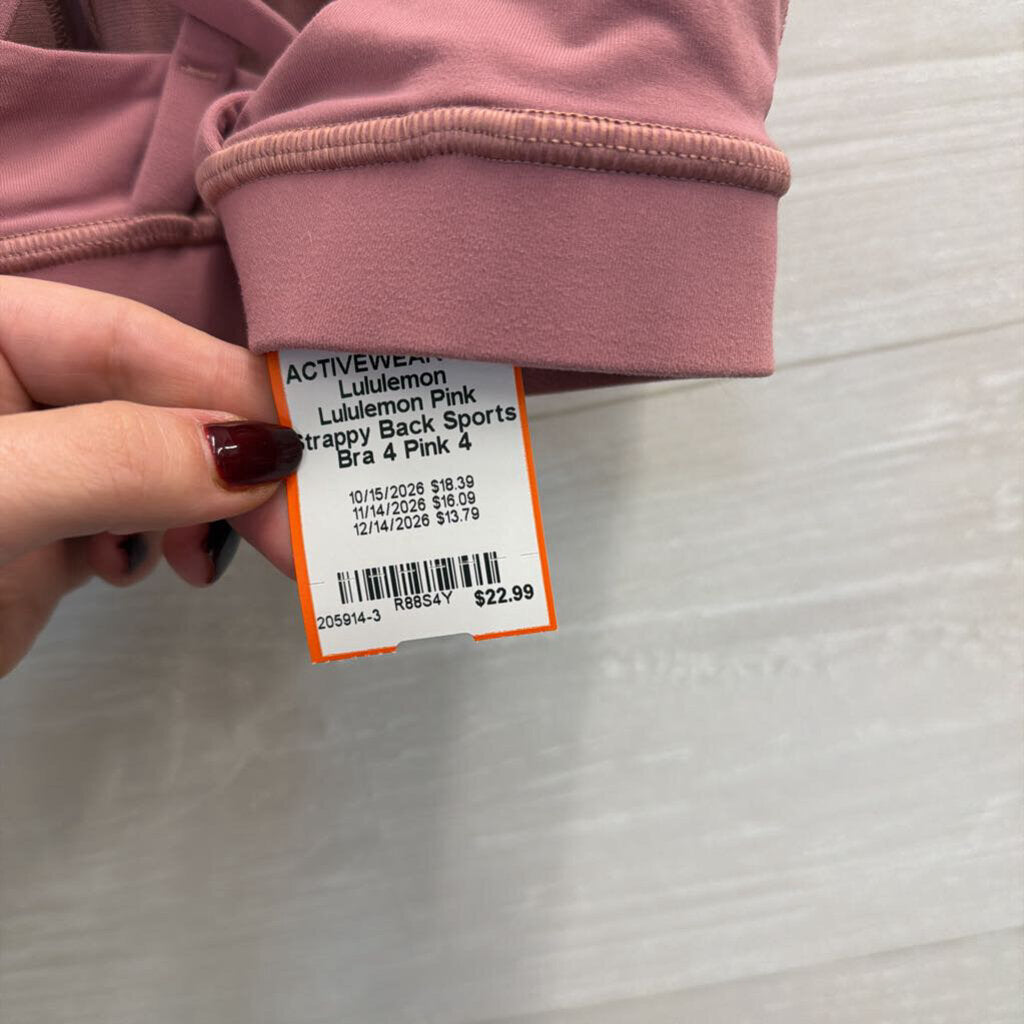 Lululemon Pink Strappy Back Sports Bra 4