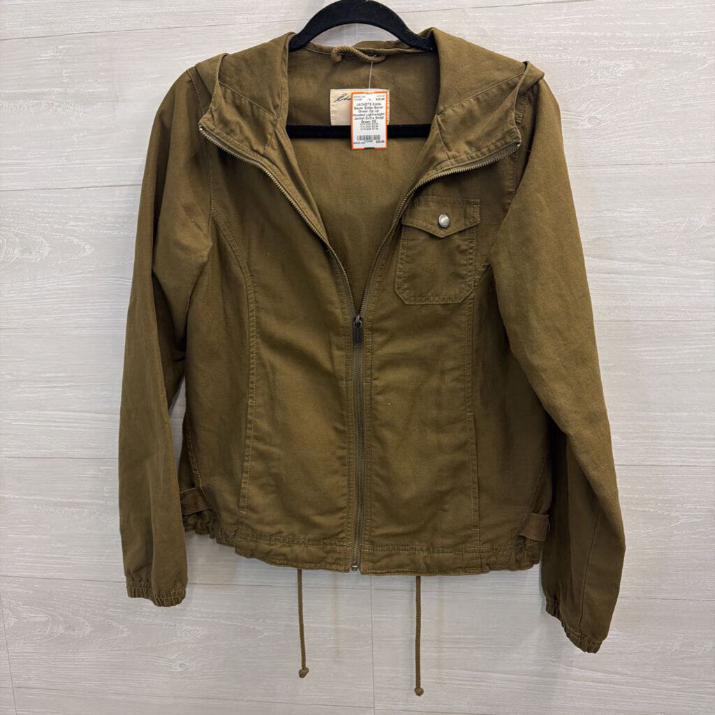 Eddie Bauer Green Zip Up Hooded Lightweight Jacket Extra Small