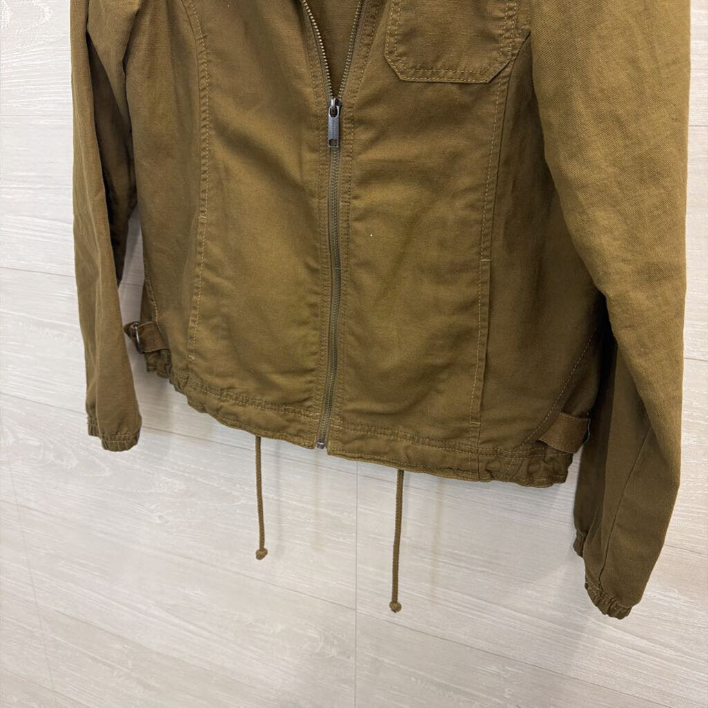 Eddie Bauer Green Zip Up Hooded Lightweight Jacket Extra Small