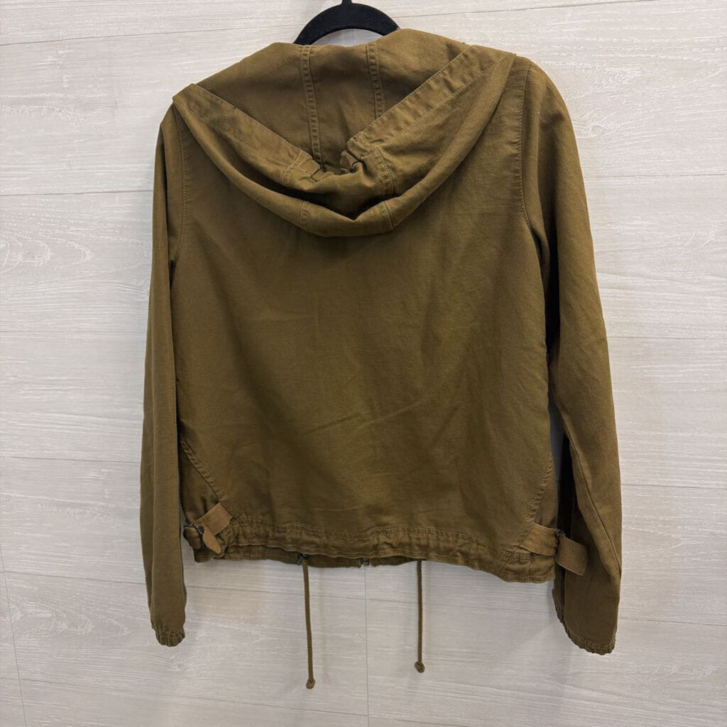 Eddie Bauer Green Zip Up Hooded Lightweight Jacket Extra Small