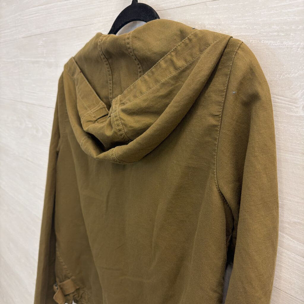 Eddie Bauer Green Zip Up Hooded Lightweight Jacket Extra Small
