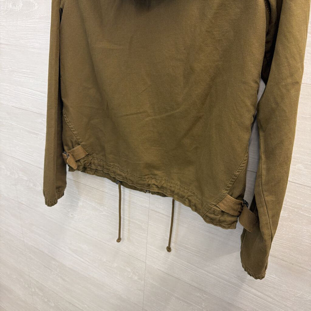 Eddie Bauer Green Zip Up Hooded Lightweight Jacket Extra Small