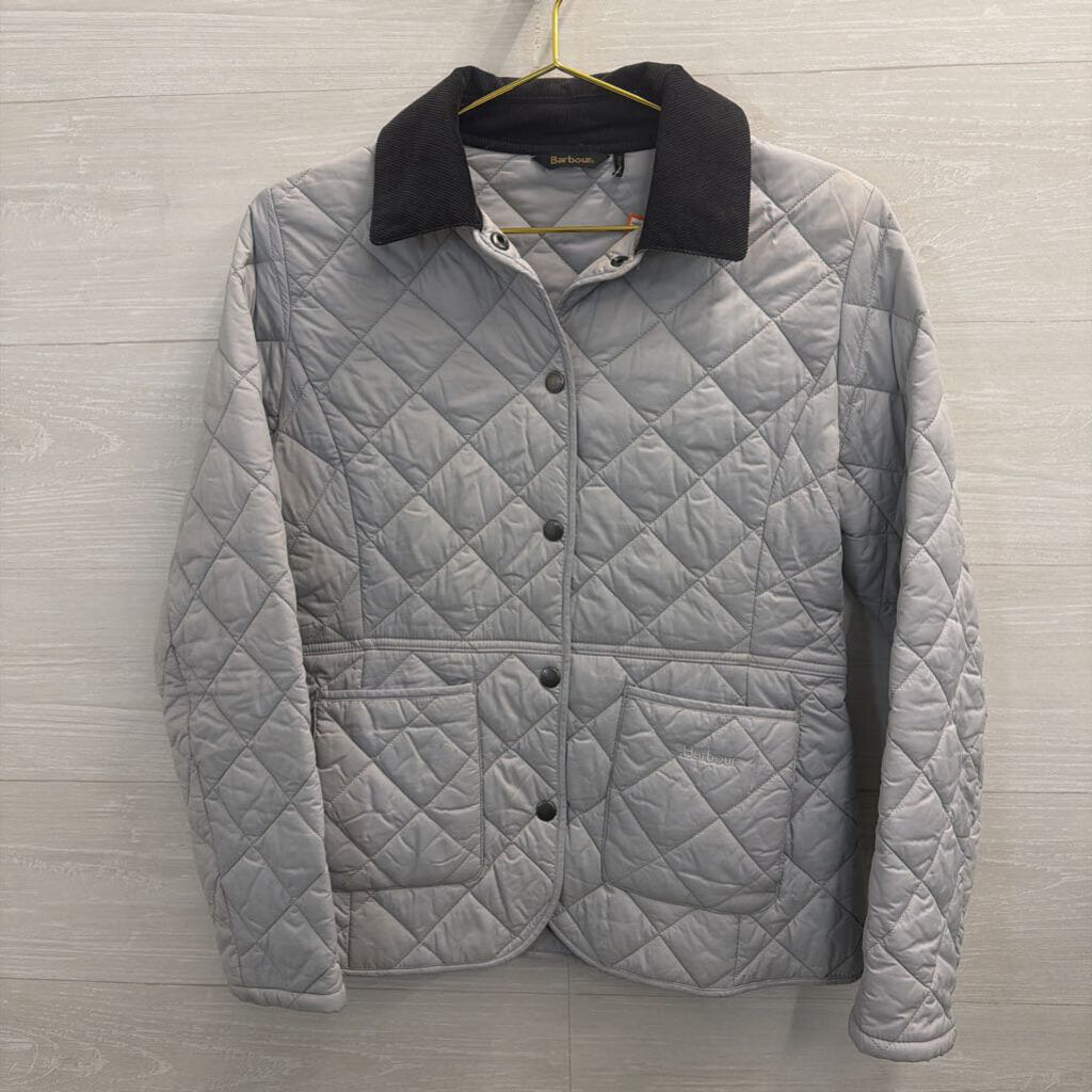 Barbour Grey Quilted Corduroy Collar Jacket 6