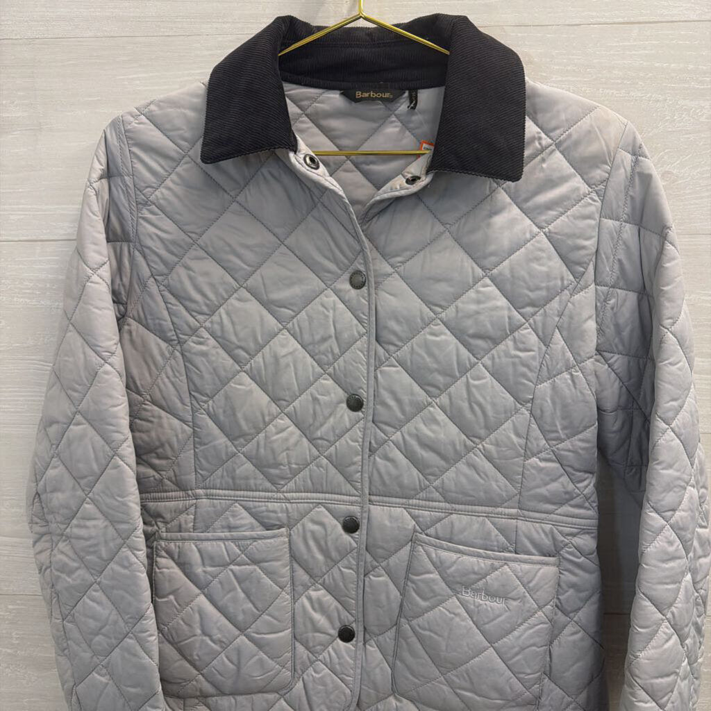 Barbour Grey Quilted Corduroy Collar Jacket 6