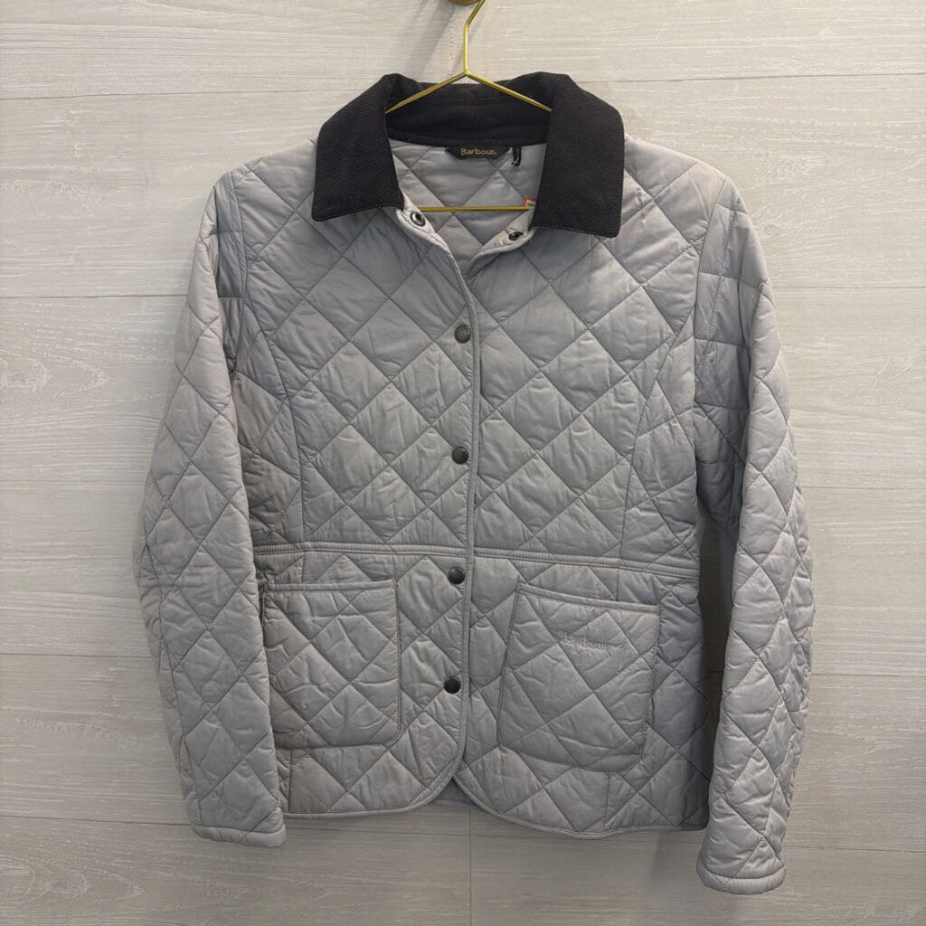 Barbour Grey Quilted Corduroy Collar Jacket 6