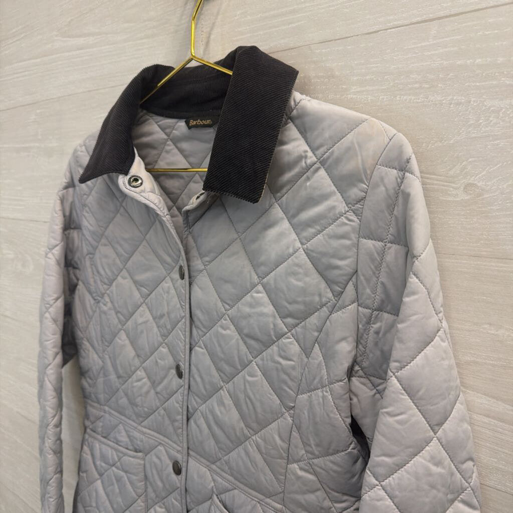 Barbour Grey Quilted Corduroy Collar Jacket 6