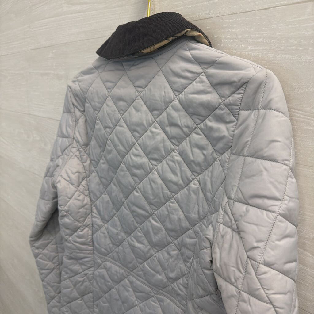 Barbour Grey Quilted Corduroy Collar Jacket 6