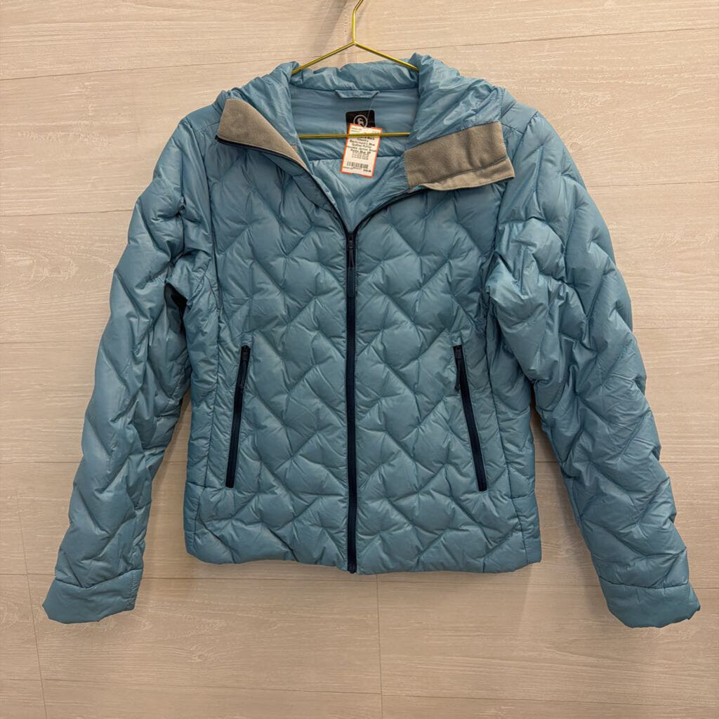 Backcountry Blue Quilted Puffer Hooded Jacket Small Petite