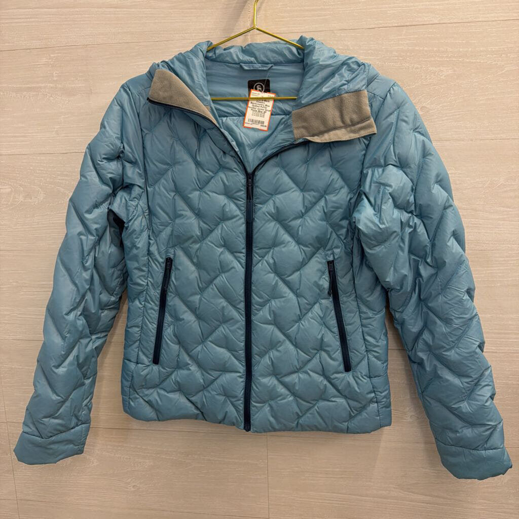 Backcountry Blue Quilted Puffer Hooded Jacket Small Petite