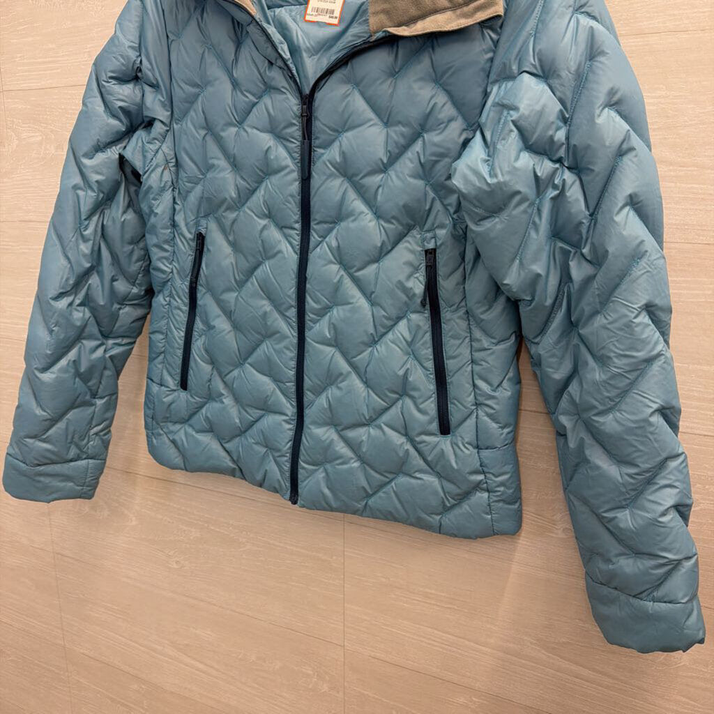 Backcountry Blue Quilted Puffer Hooded Jacket Small Petite