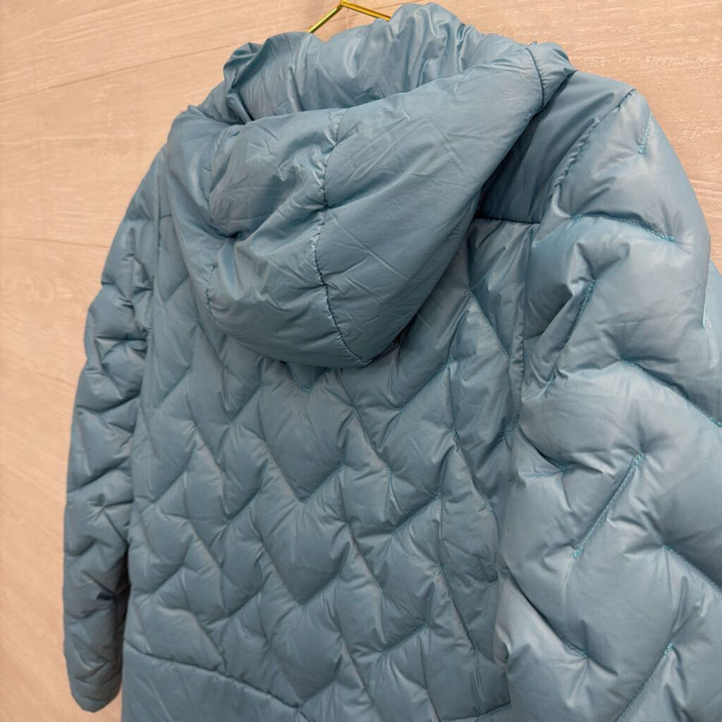 Backcountry Blue Quilted Puffer Hooded Jacket Small Petite