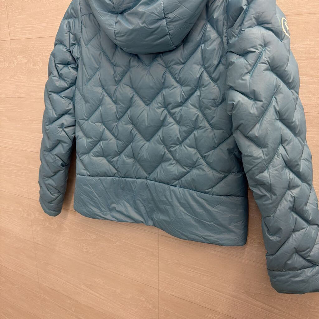 Backcountry Blue Quilted Puffer Hooded Jacket Small Petite