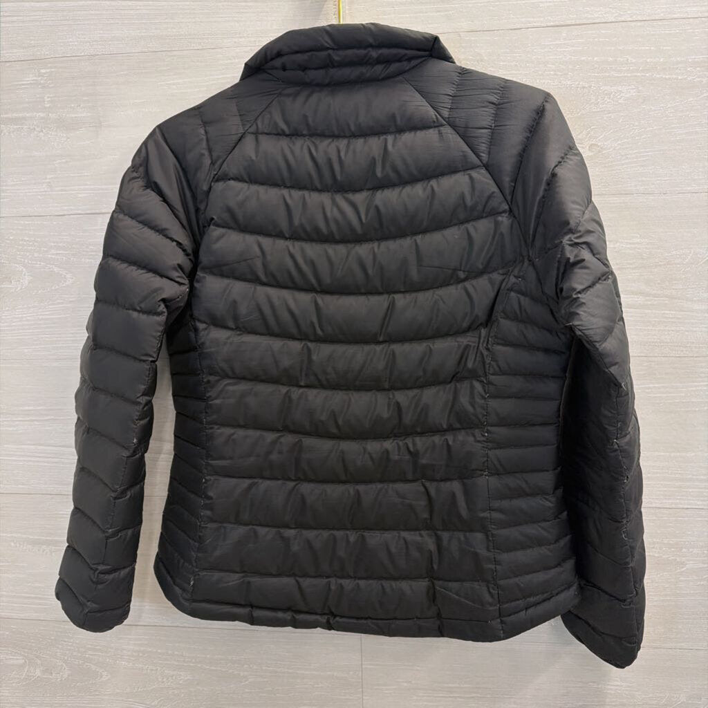 Eddie Bauer Black Quilted Puffer Zip Up Jacket Small Petite
