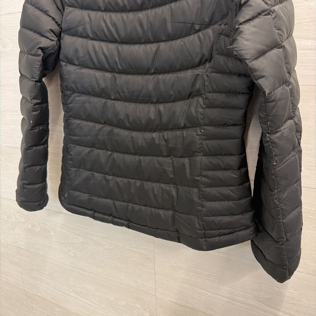 Eddie Bauer Black Quilted Puffer Zip Up Jacket Small Petite