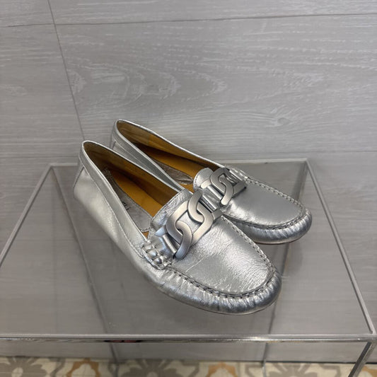 Vaneli Metallic Silver Aiker Driving Loafers 8