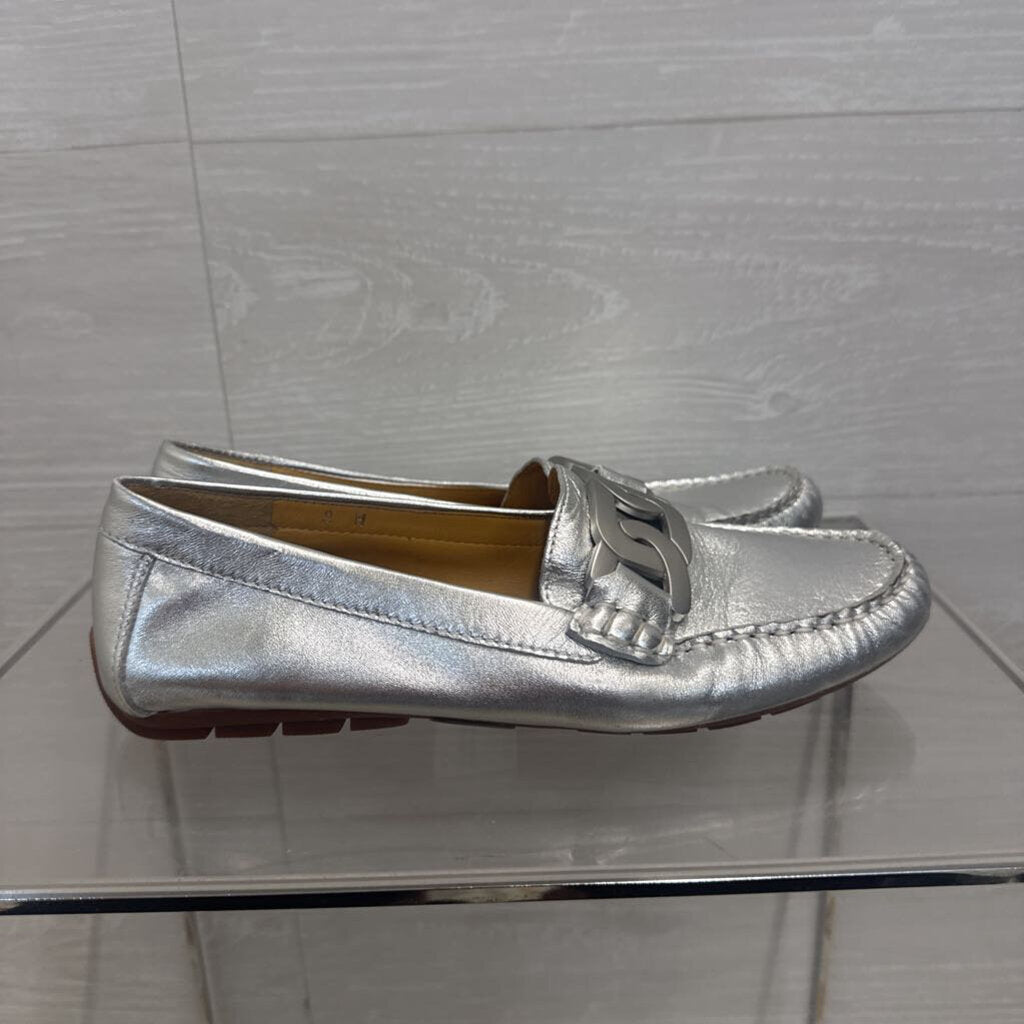 Vaneli Metallic Silver Aiker Driving Loafers 8