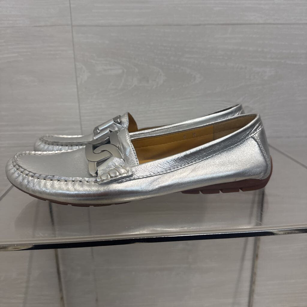 Vaneli Metallic Silver Aiker Driving Loafers 8