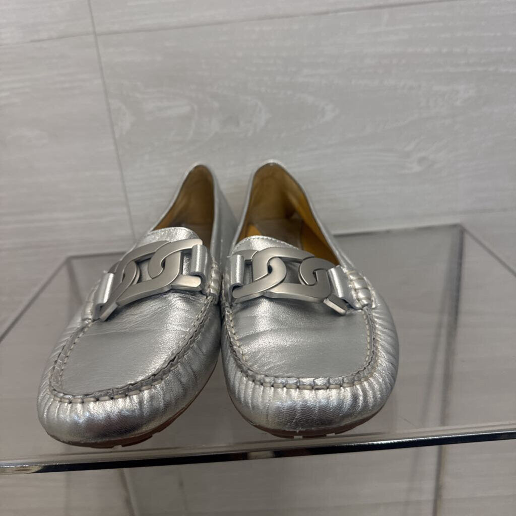 Vaneli Metallic Silver Aiker Driving Loafers 8
