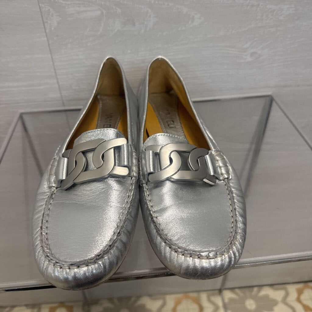 Vaneli Metallic Silver Aiker Driving Loafers 8