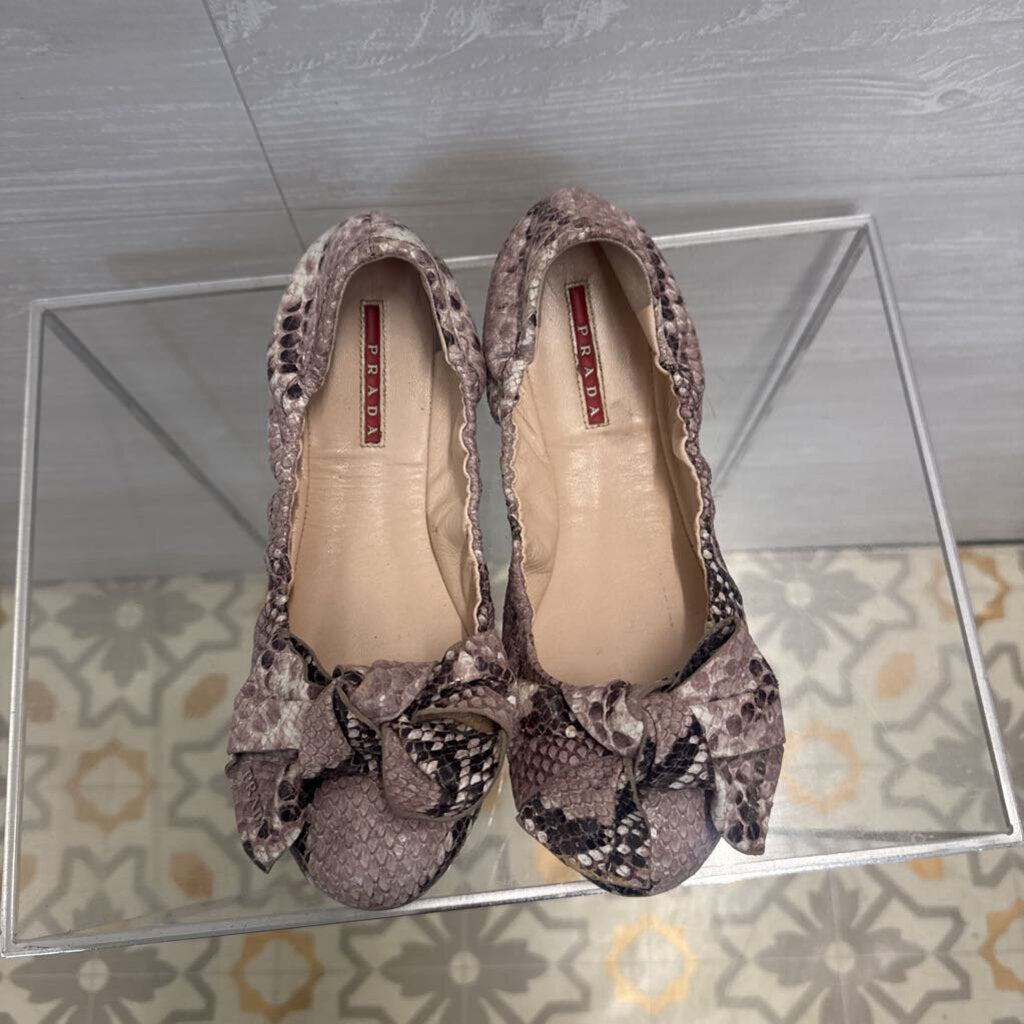 Vintage Prada Snakeskin Ballet Flats 38.5