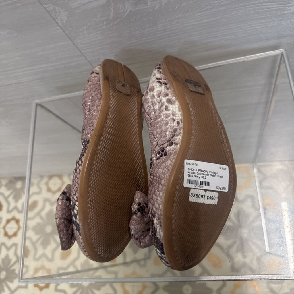 Vintage Prada Snakeskin Ballet Flats 38.5