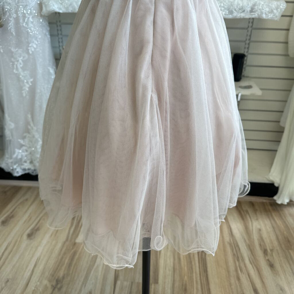 Blondie Nites Black/ Beige Lace Detail Tulle Skirt Short Formal Dress 3