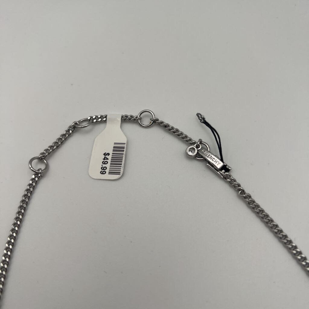 Givenchy Silver Tone Crystal Frontal Statement Necklace