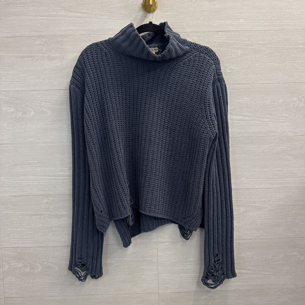POL Blue Knit Turtleneck Sweater Small