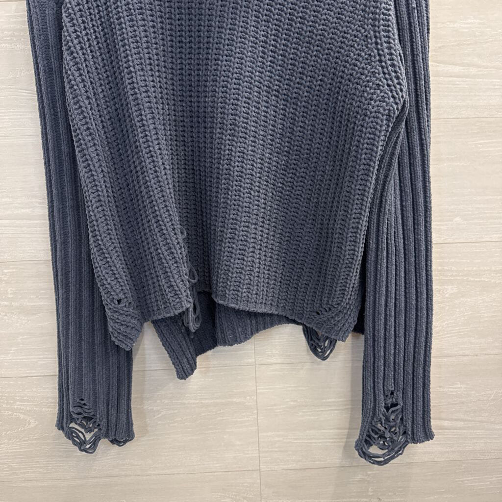 POL Blue Knit Turtleneck Sweater Small