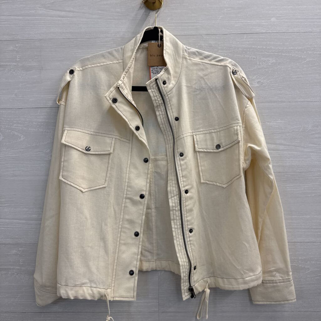 Blu Pepper Cream Lightweight Jacket Small