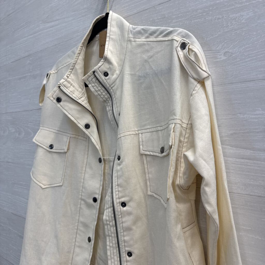 Blu Pepper Cream Lightweight Jacket Small