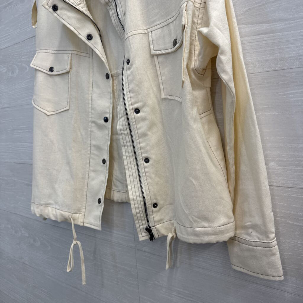 Blu Pepper Cream Lightweight Jacket Small