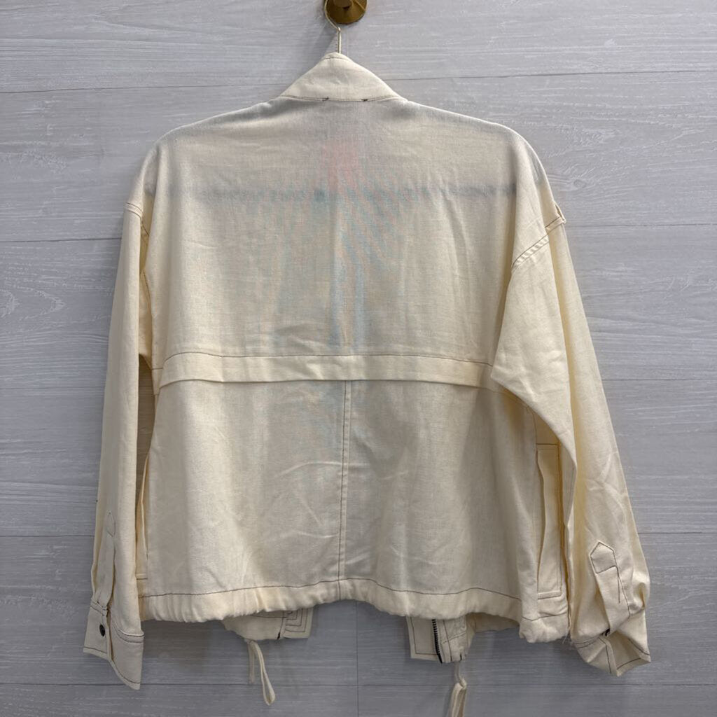 Blu Pepper Cream Lightweight Jacket Small