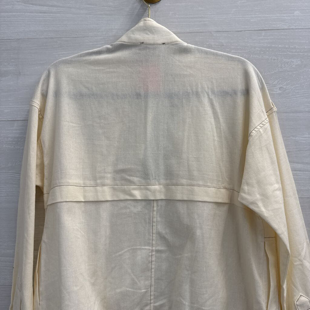 Blu Pepper Cream Lightweight Jacket Small