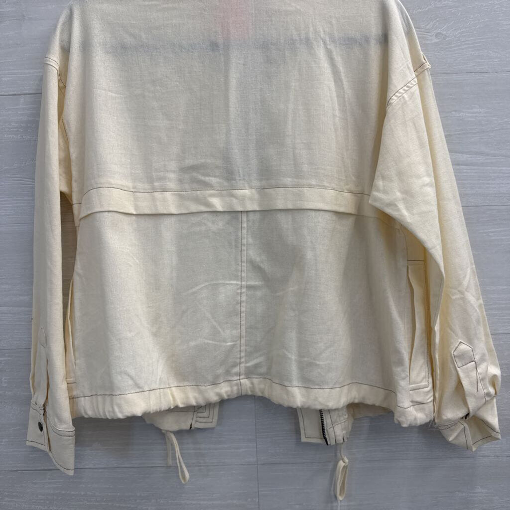 Blu Pepper Cream Lightweight Jacket Small