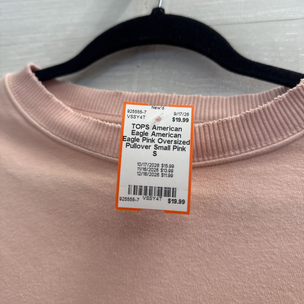 American Eagle Pink Oversized Pullover Small