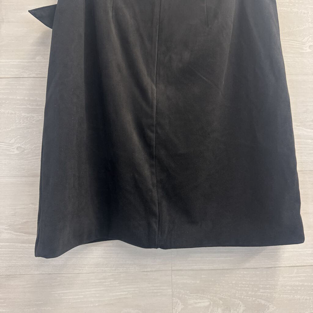 Loft Black Suede Faux Wrap Mini Skirt 4