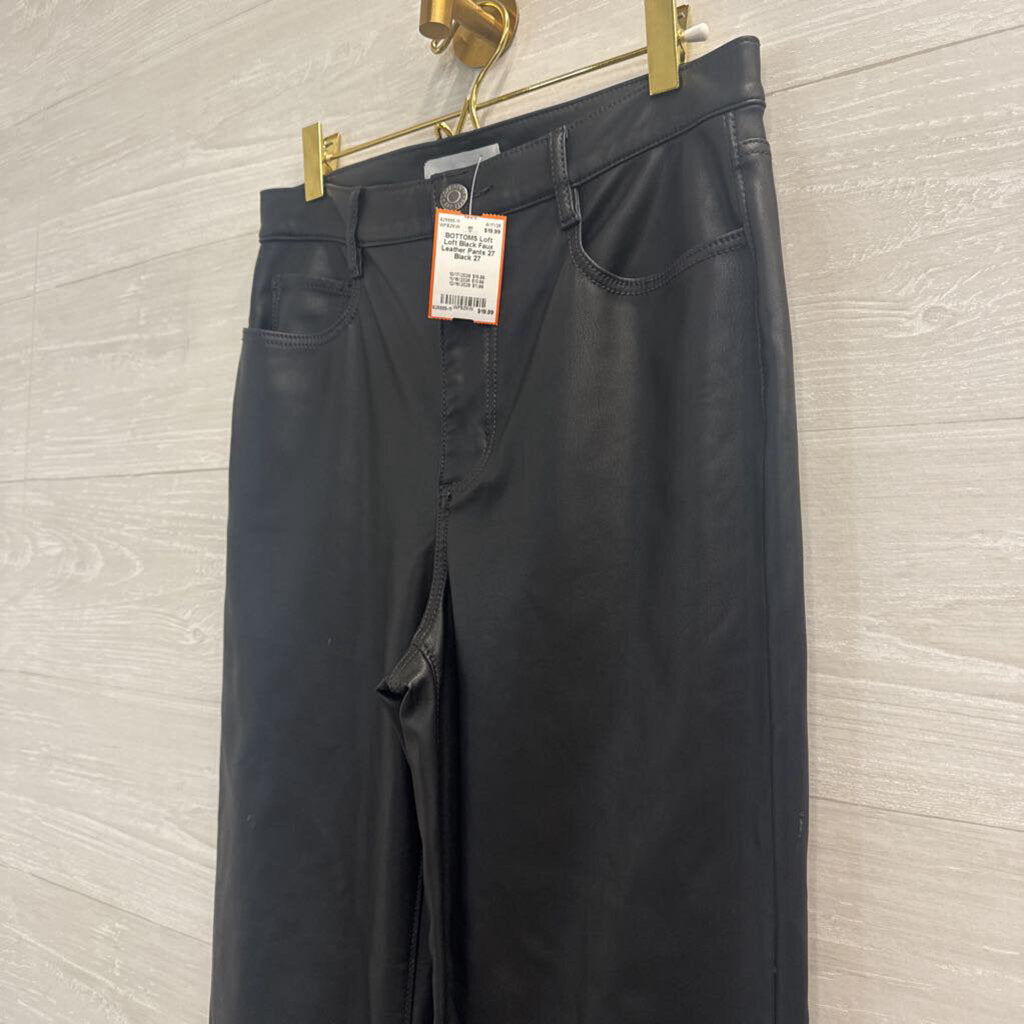 Loft Black Faux Leather Pants 27