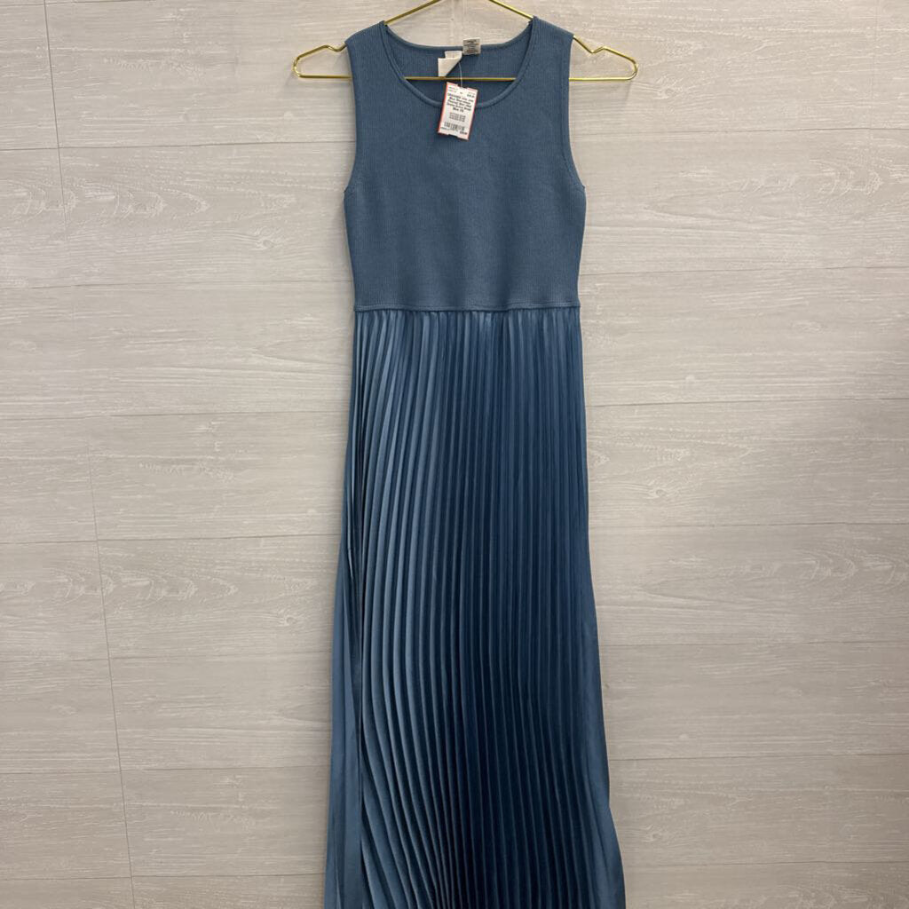Joie Blue Sleeveless Pleated Skirt Midi Dress Extra Small