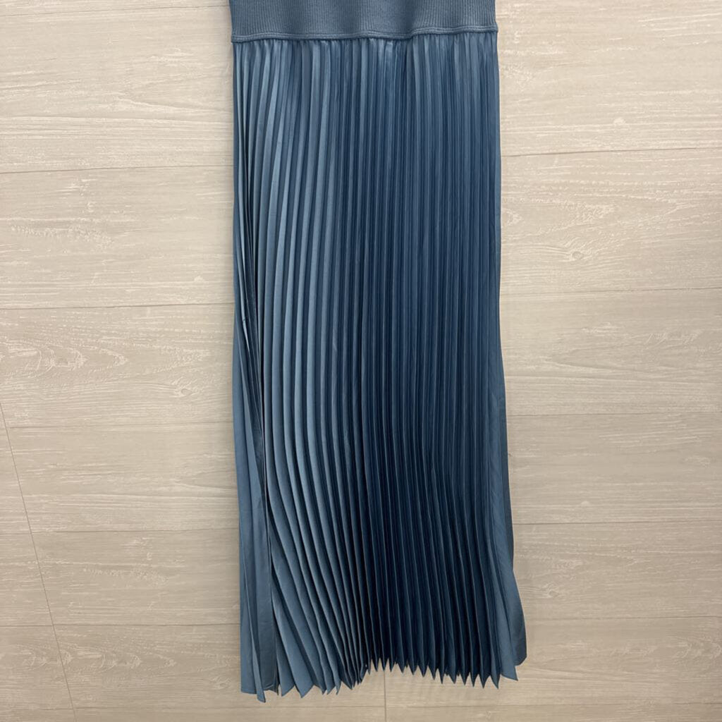 Joie Blue Sleeveless Pleated Skirt Midi Dress Extra Small