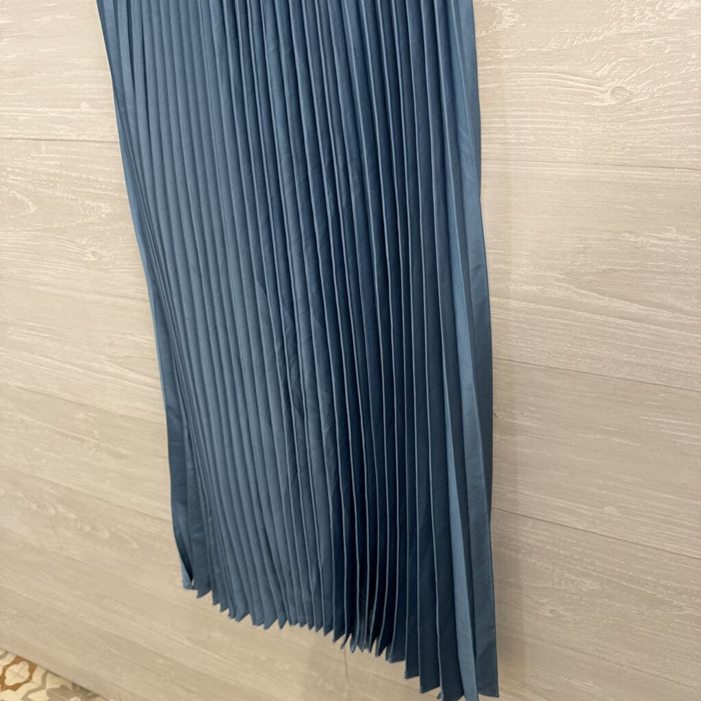 Joie Blue Sleeveless Pleated Skirt Midi Dress Extra Small