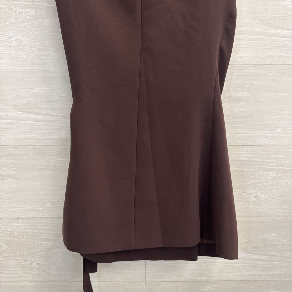 Amanda Uprichard Brown Wrap Sleeveless Top Extra Small