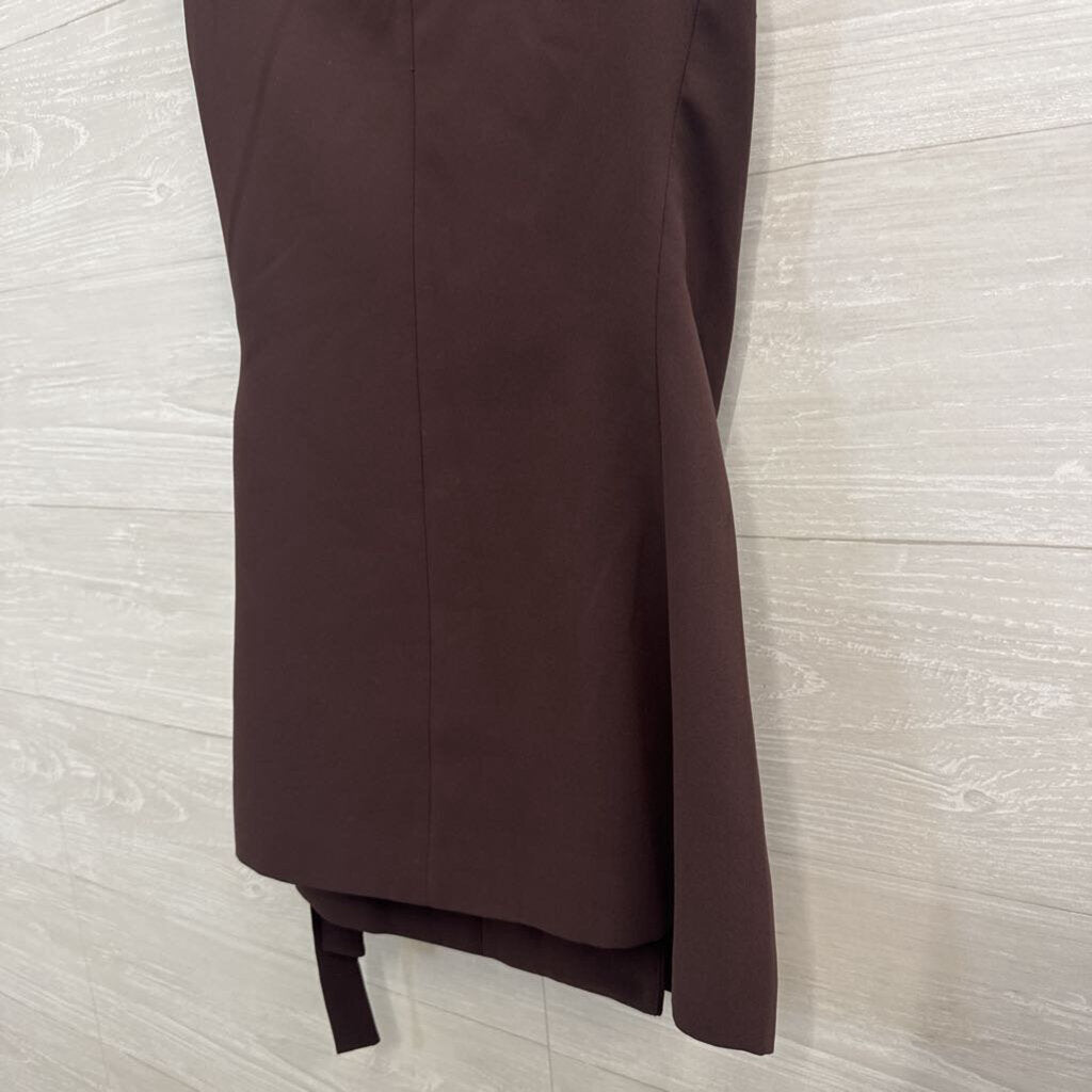 Amanda Uprichard Brown Wrap Sleeveless Top Extra Small