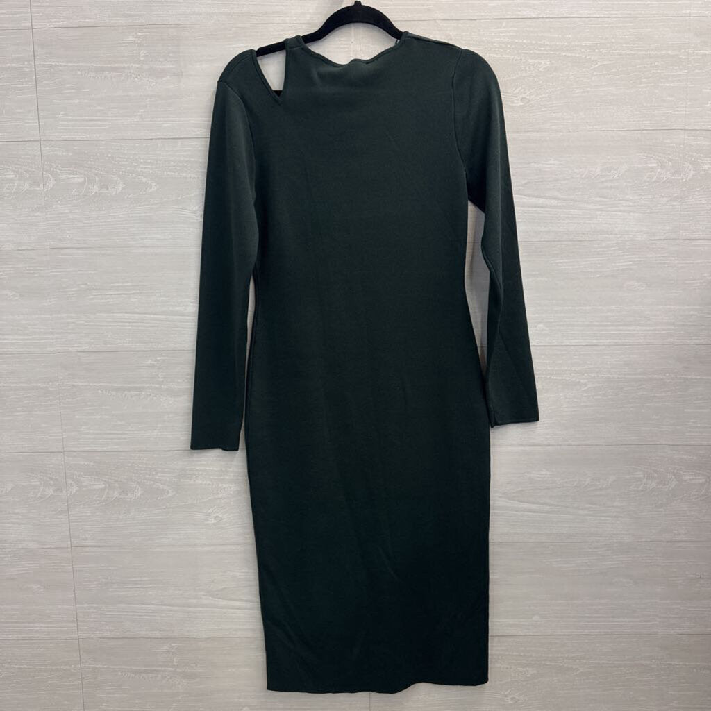House of Harlow Green Knit Long Sleeve Midi Dress Medium