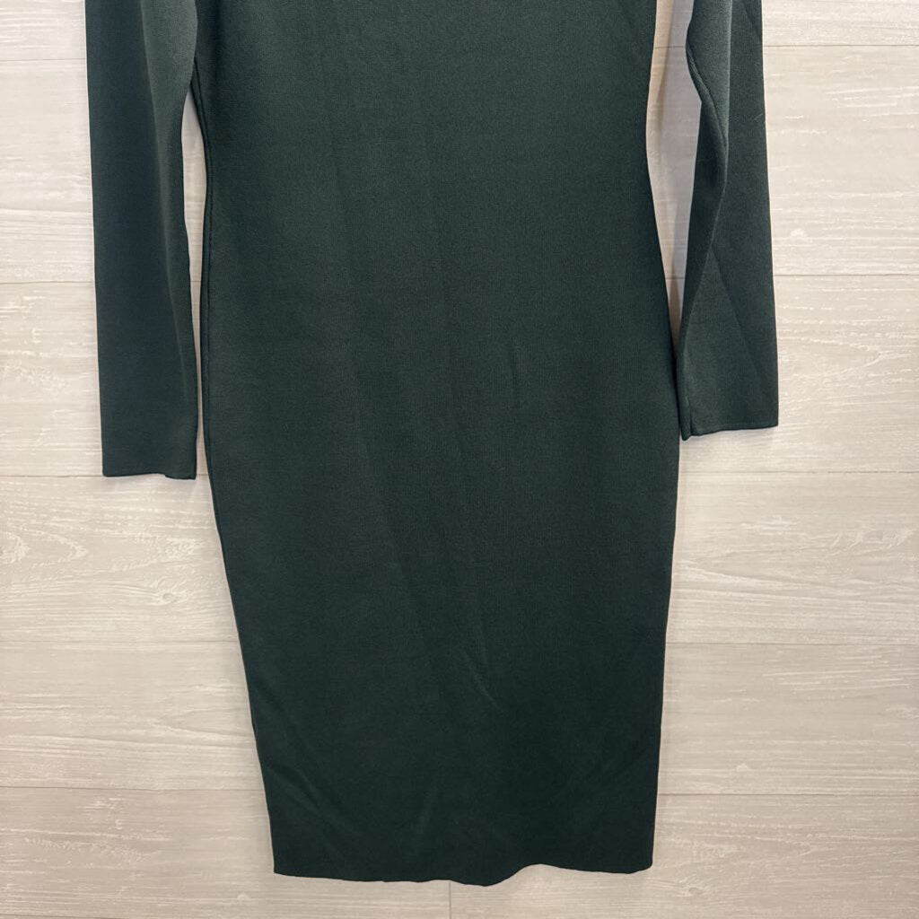 House of Harlow Green Knit Long Sleeve Midi Dress Medium