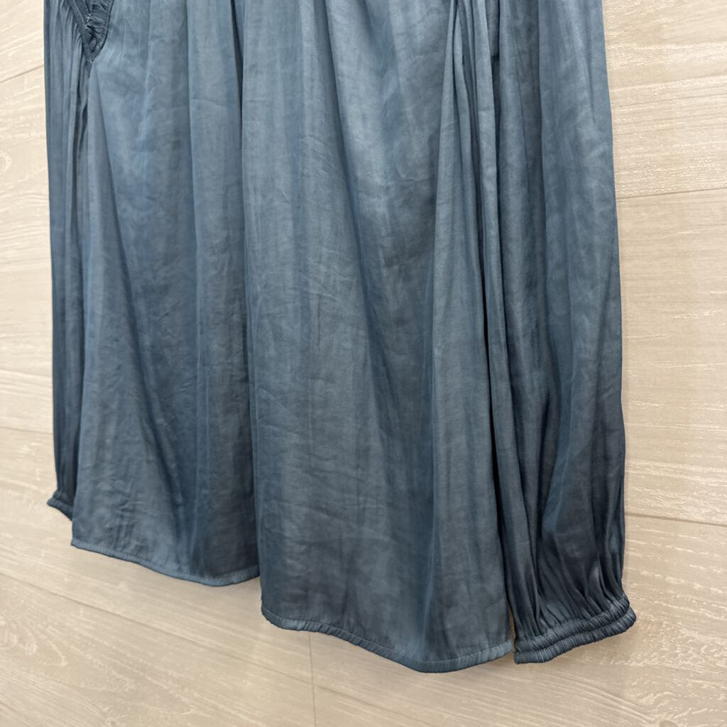 Current Air Blue Silky Long Sleeve Top Extra Small